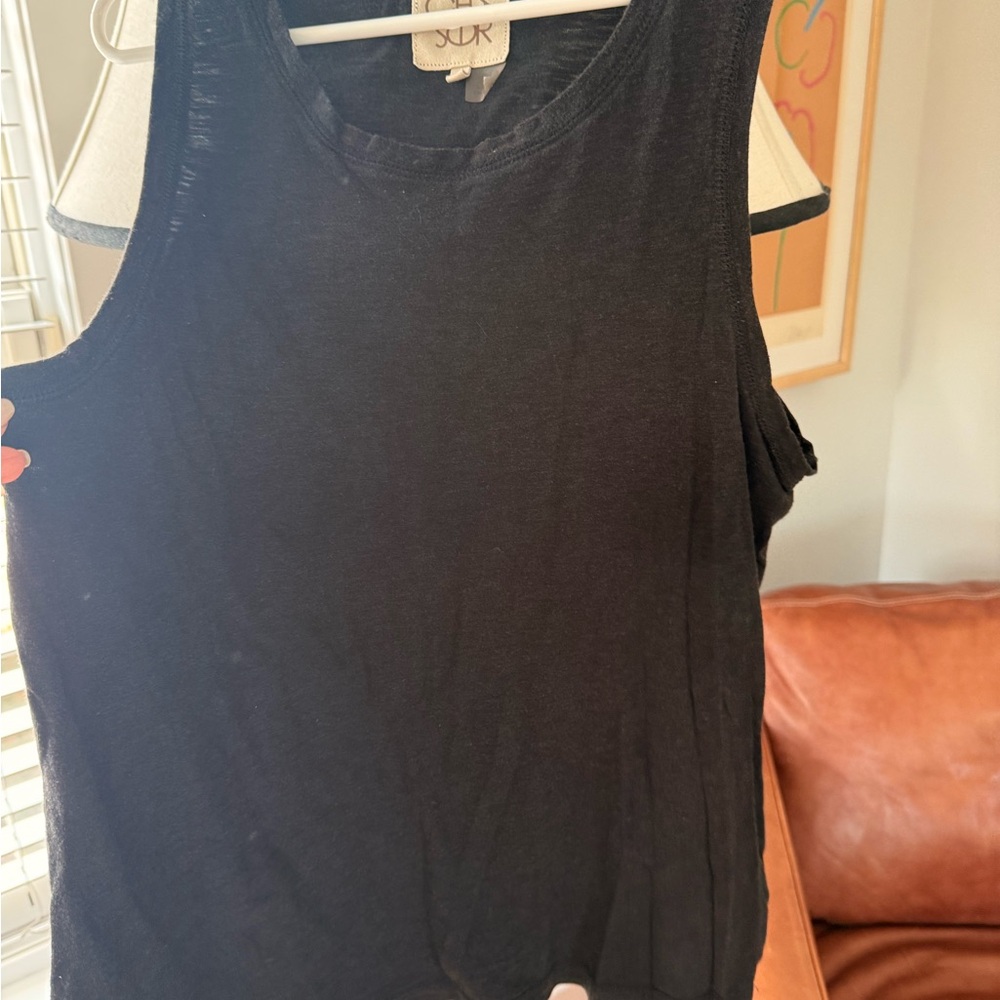 Chaser Black Tank Top Classic Crew Neck